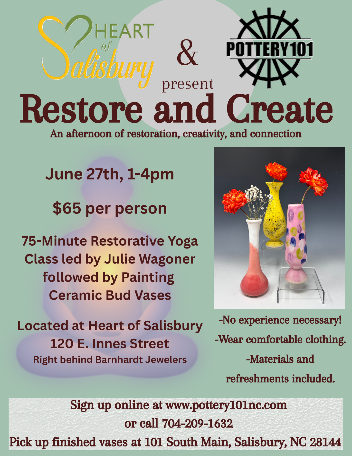 PYO Bud Vase and Restorative Yoga at Heart of Salisbury